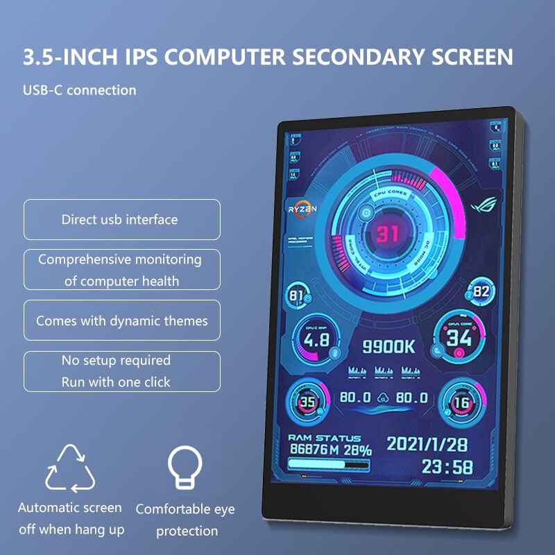 UTHAI  ǻ  ũ, IPS ü þ߰ USB-C   ũ ǻ , L0432, 3.5 ġ
